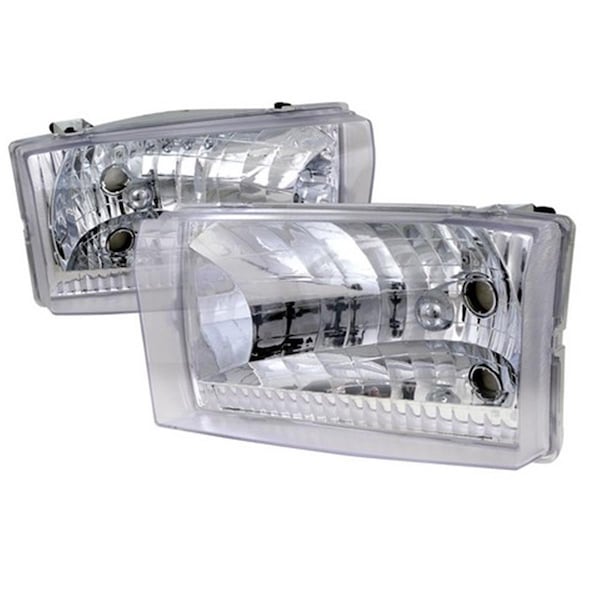 Overtime Euro Headlight for 99 to 04 Ford F350- 9 x 14 x 17 in. - Chrome OV3765511 - main